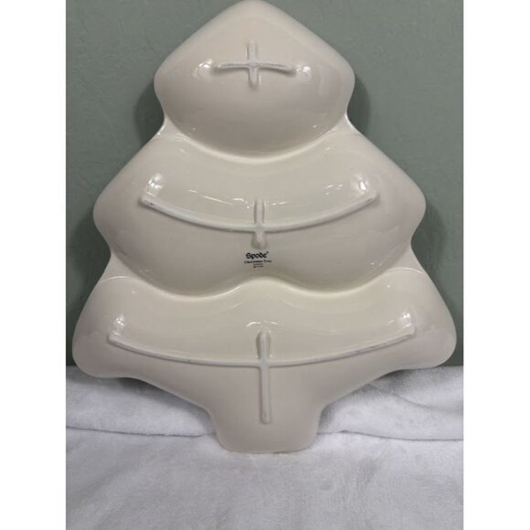 Spode Ceramic Christmas Tree 3 Section Serving Dish Holiday Tableware - Picture 4 of 11